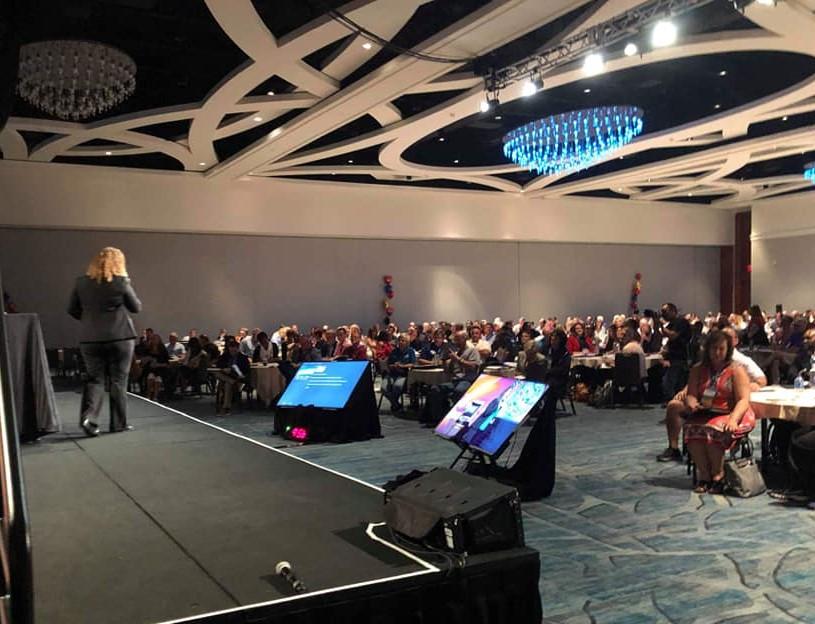 Speaking from the stage